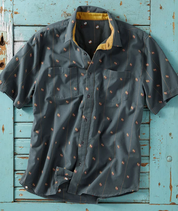 Men's multicolor pattern cotton linen shirt