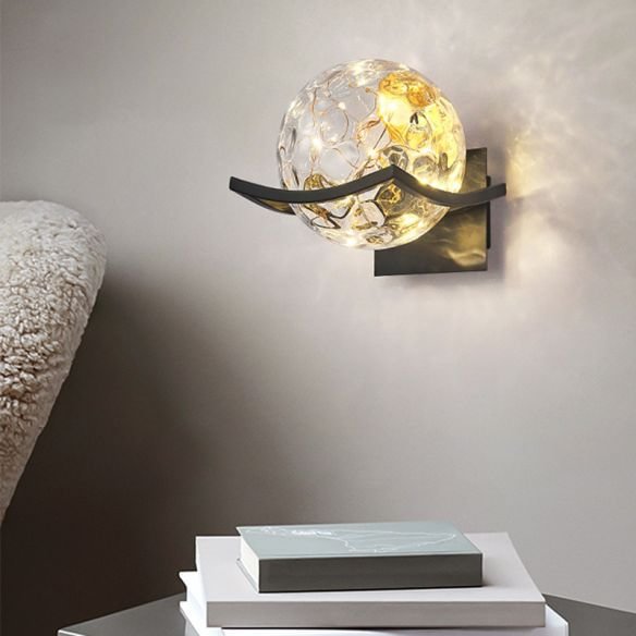 Creative Round Glass Bedside Wall Lamp - Appledas