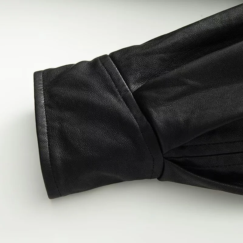 Nigikala Nigikala New Fashion Temperament Women Water Wash Old Style Imitation Leather Fake Two Coats