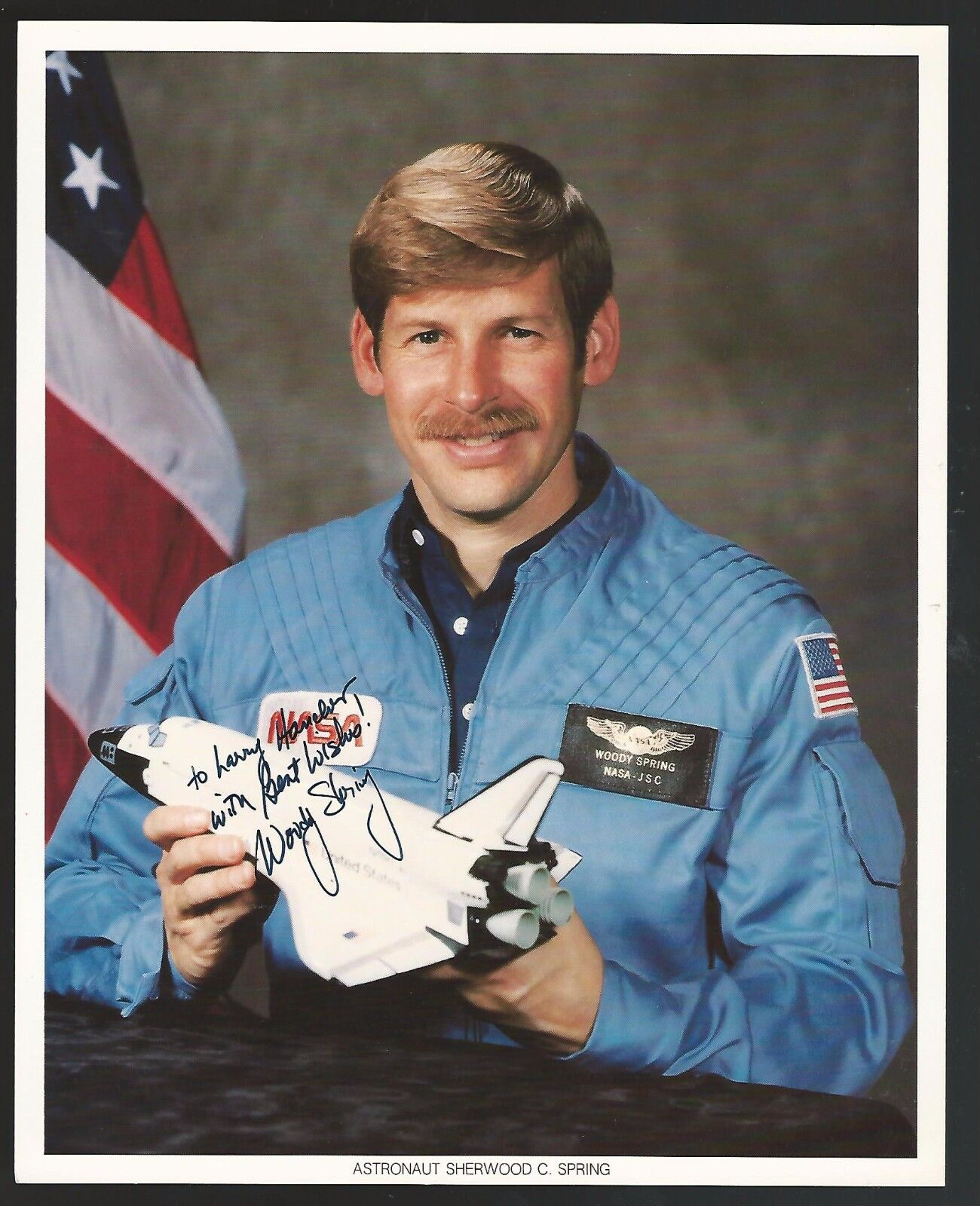 Sherwood C. Spring Hand Signed Autographed 8x10 Photo Poster painting NASA Astronaut Auto