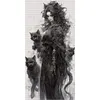 Cat Lady Full 14CT 2 Strands DIY Counted Cross Stitch Kits Large Size 50x100cm Needlework Embroidery Kit for Beginners Adults Gift Home Wall Decor