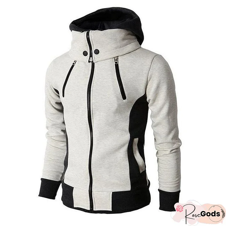 Zipper Men Jackets Autumn Winter Casual Fleece Coats Bomber Jacket Scarf Collar Fashion Hooded Male Outwear