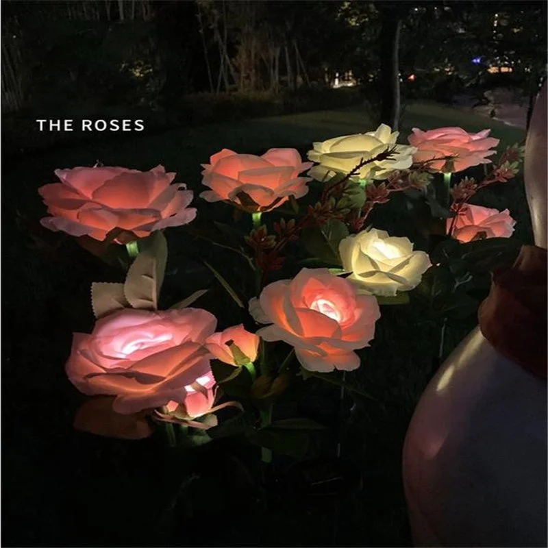Artificial Rose Solar Outdoor Garden Light