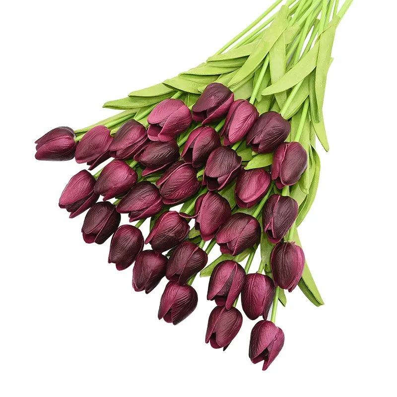 31Pcs/lot Tulips Artificial Flowers PU Calla Fake Flowers Real Touch Flowers for Wedding Decoration Home Party Decoration Favors
