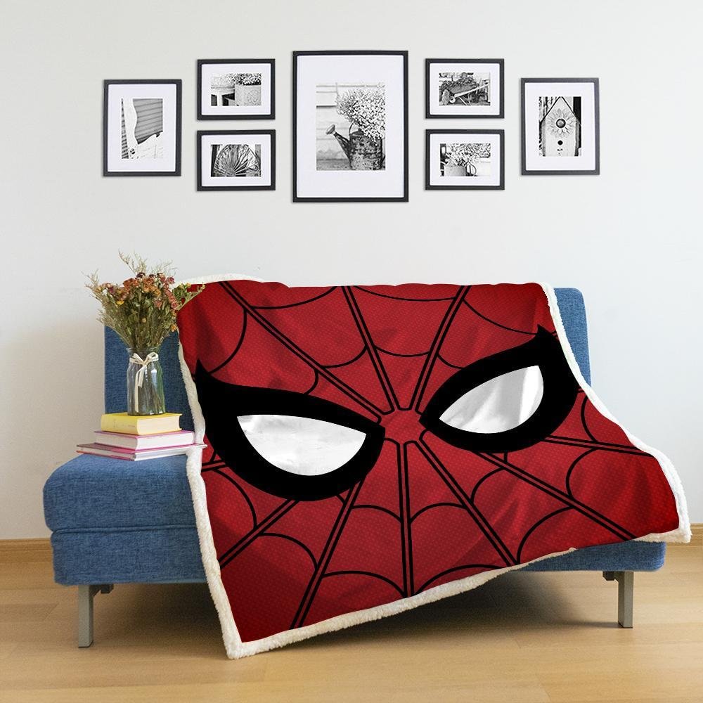 Miles Morales Spider Man Throw Blanket Fleece Soft Chair Lounge Blanket for Home Office Use