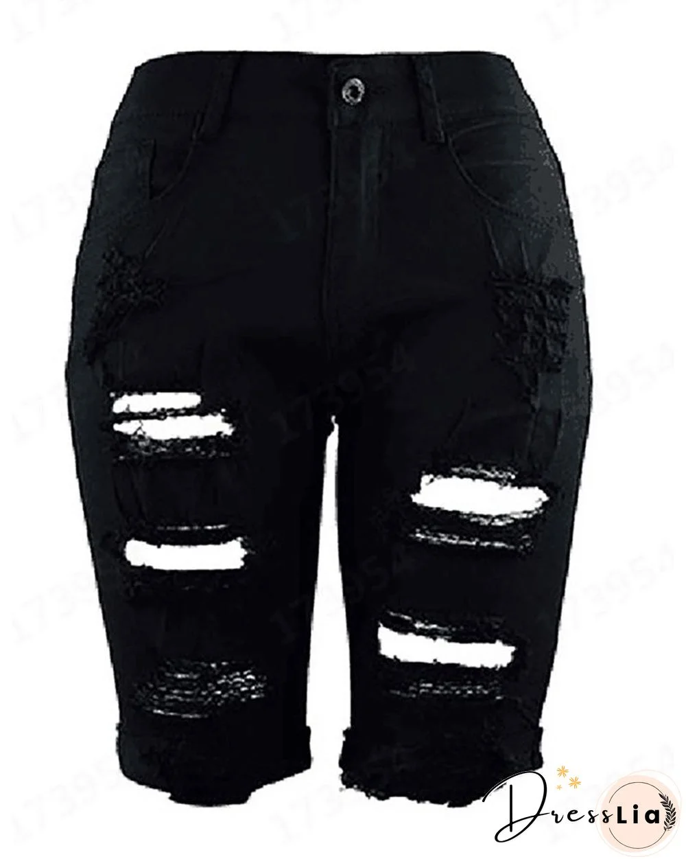 Ripped Cutout Casual Denim Shorts