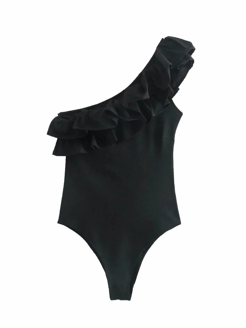 SLMD 2021 za Sexy Female Swimsuit Vintage One Piece Ruffles One ...