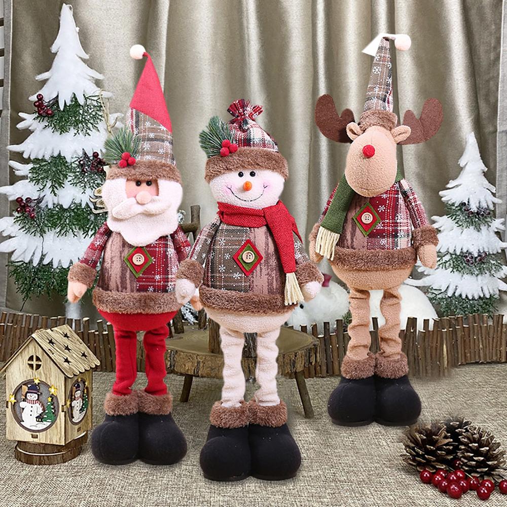 Tegooe Telescopic Plush Reindeer Christmas Decoration - Adjustable Height Holiday Doll