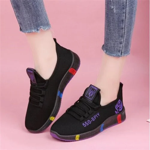 Women Platform Sneakers 2020 New Spring Fashion Women Casual Shoes Breathable Mesh Shoes Woman Black Sneakers Tenis Feminino