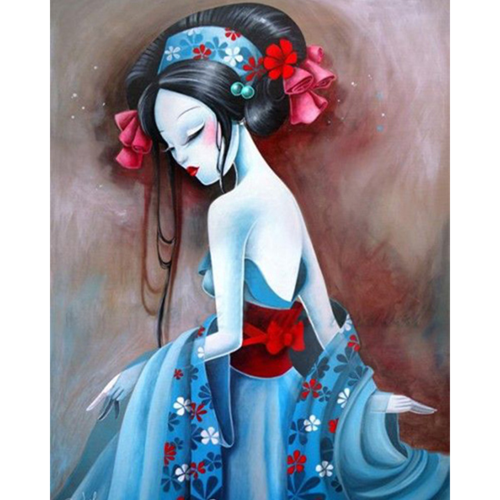 

30*40CM - Round Drill Diamond Painting - Japanese Geisha, 501 Original