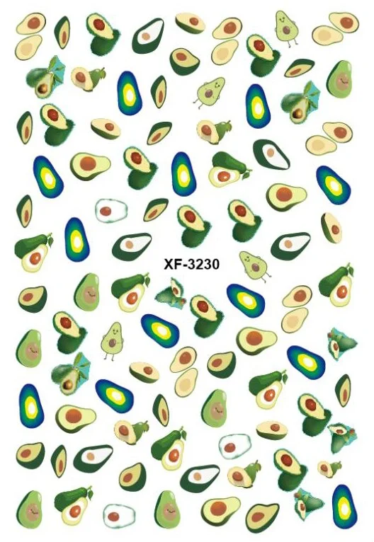 Nail Art Stickers Cactus Sticker for Nails Art Decals Avocado Adhesive Flower Leaves Manicure for Nails Design Decoration Art