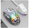 AULA SC630 Wireless mouse transparent RGB with magnetic charging base wired 2.4G Bluetooth three mode Esports gaming mouse