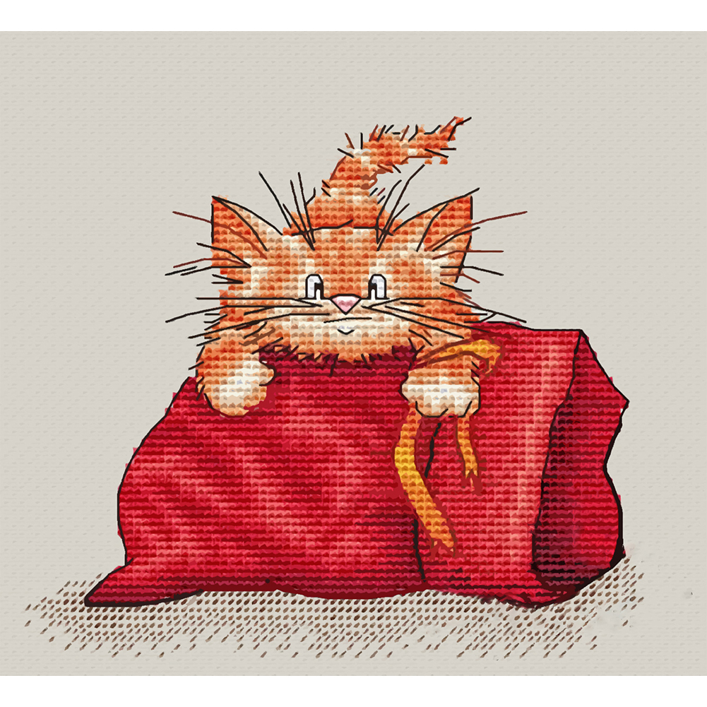 

Scarf Kitten - 14CT Counted Cross Stitch - 42*38CM, 501 Original
