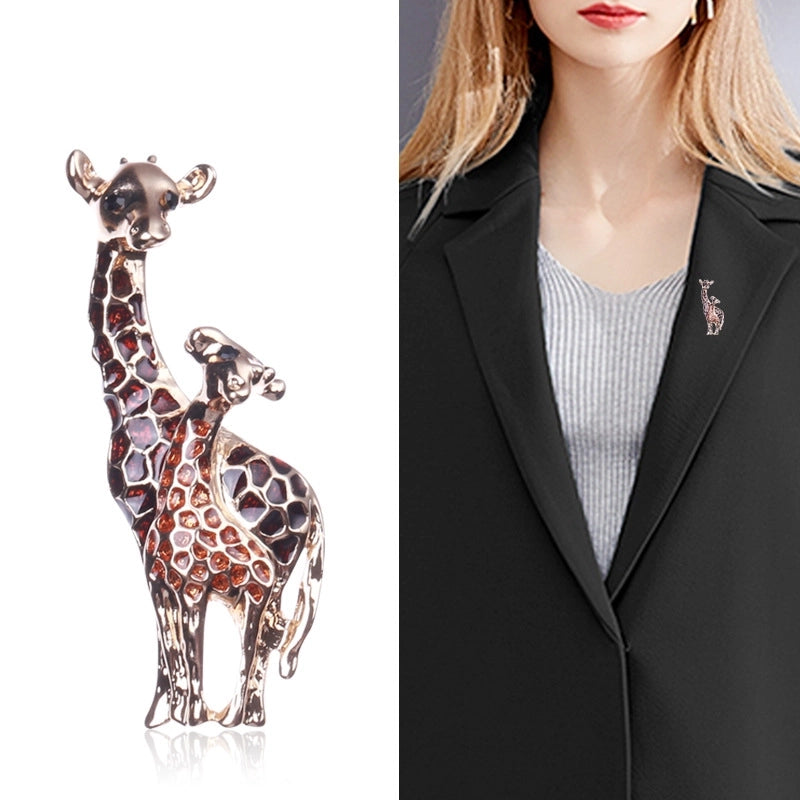 Exaggerated Pin Giraffe Alloy Enamel Women’s Brooches