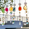 Crystal Light Catcher Light Catcher Indoor Window Hanging Light Catcher with Prism and Agate Slices for Indoor Outdoor Home Garden Wedding Decoration Rainbow Manufacturing