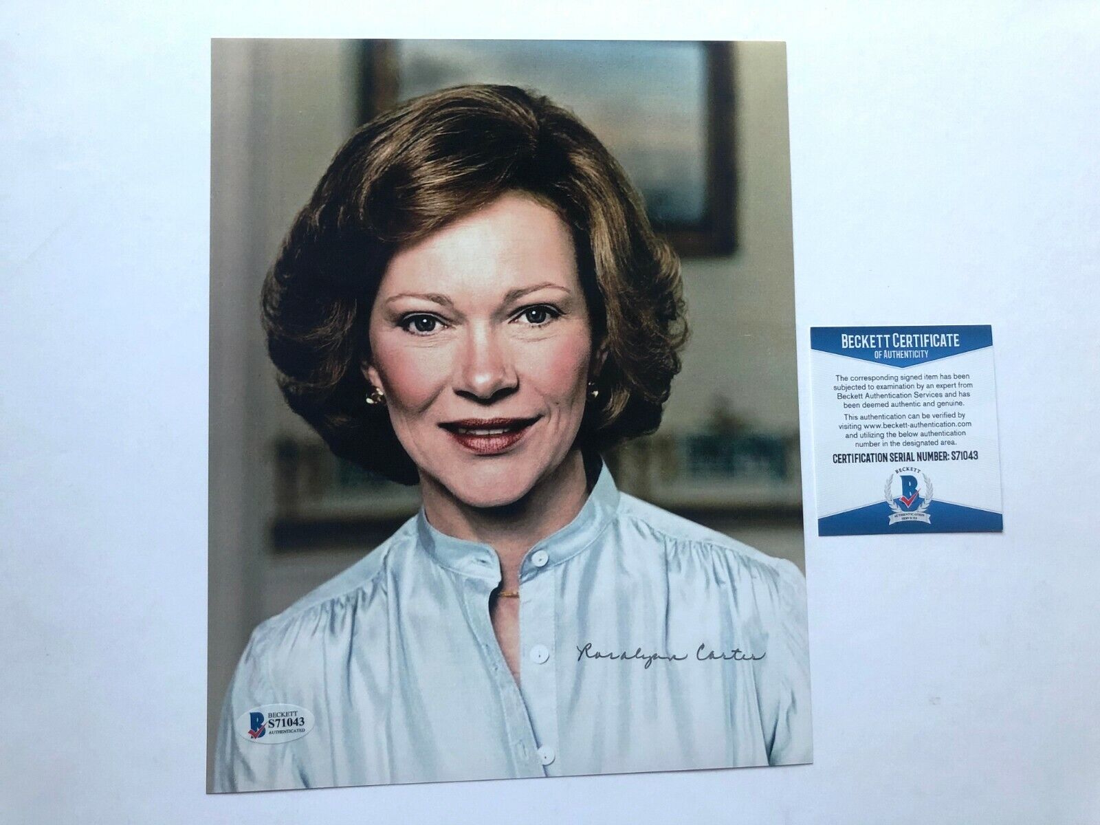 Rosalynn Carter Rare! signed autographed Jimmy 8x10 Photo Poster painting Beckett BAS coa