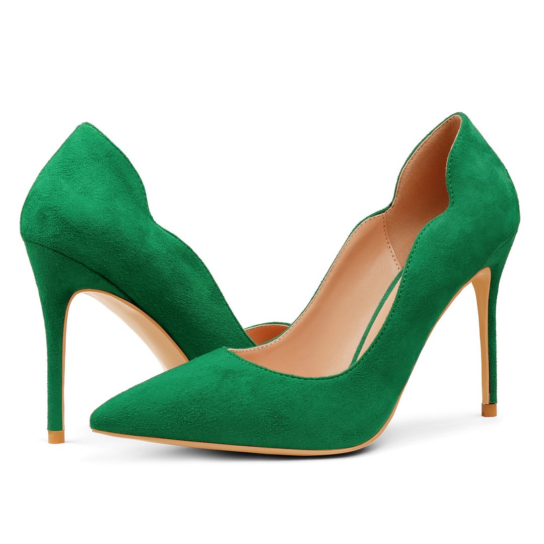 10CM/4 inch Women's High Heels for Party Wedding V-Shaped Suede Pumps
