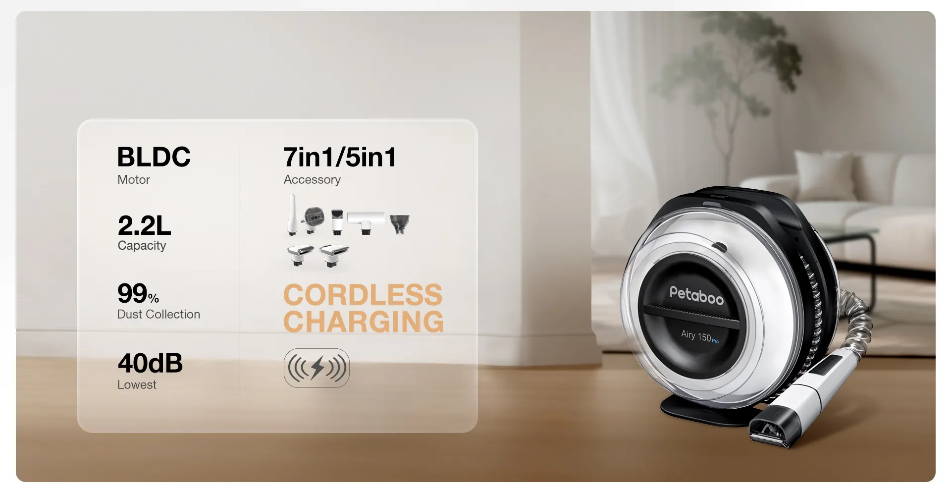 A150 Pro Crdless Pet Grooming Vacuum