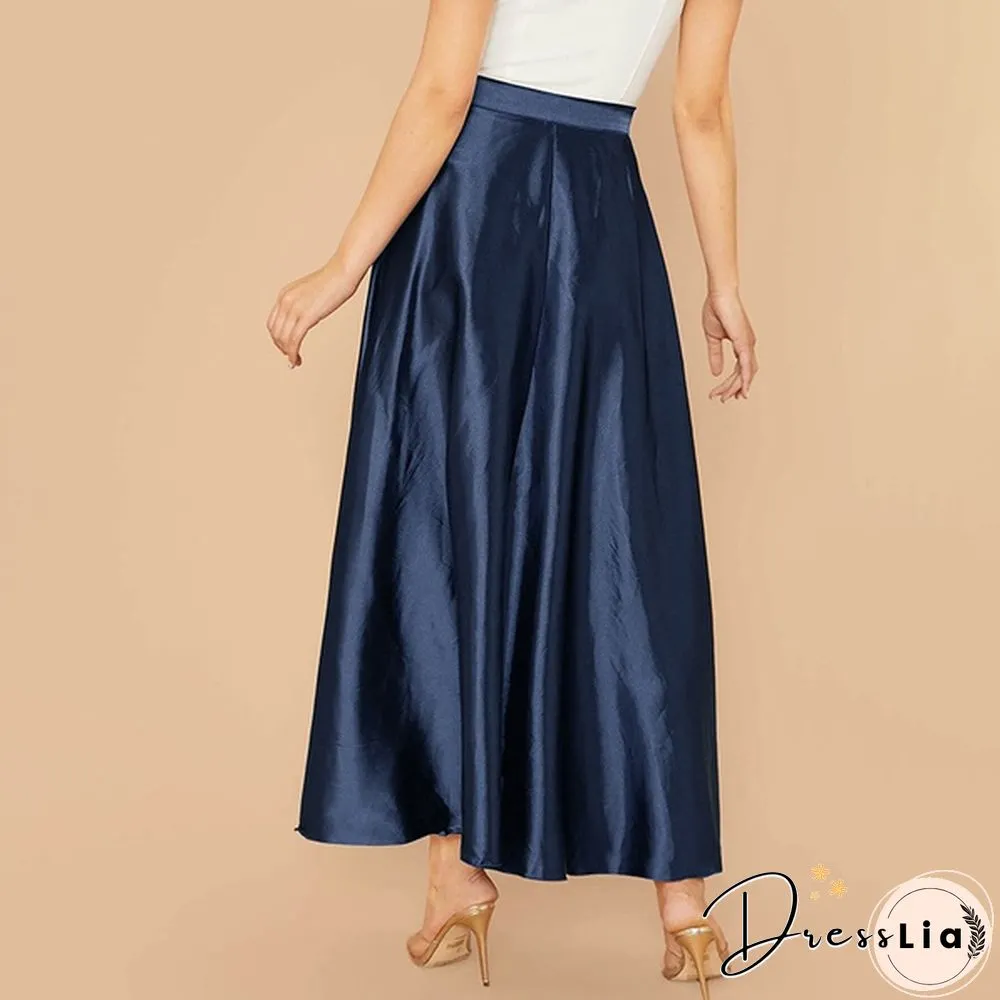 Women Umbrella Long Skirt Swing Dress High Waist Party Elegant Casual A Line Maxi Skirt Plus Size