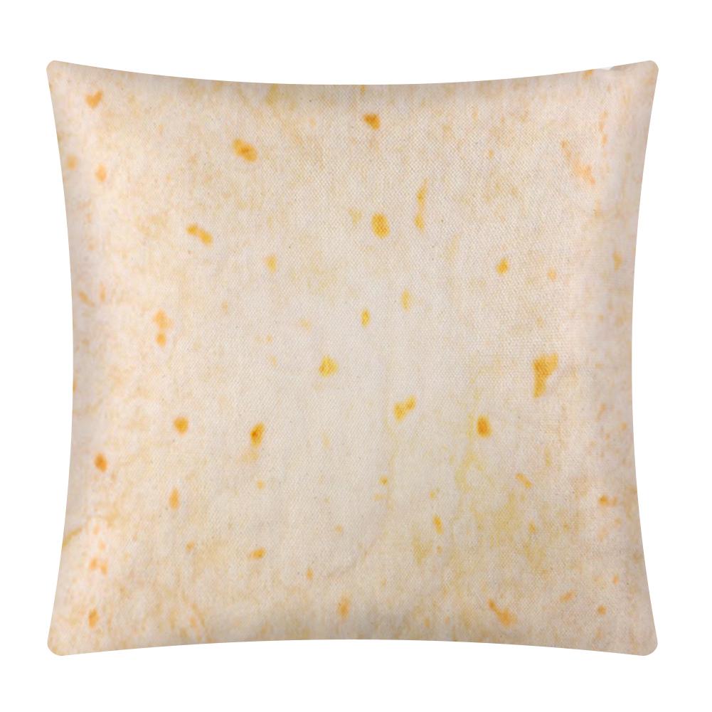 

Snack Tortilla Pattern Linen Pillowcase Square Pillow Cover for Home (2, 501 Original