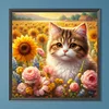 Diamond Painting -DIY Full Round Drill Flower Cat(40*40 CM)