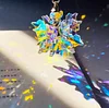 Creative Streamer Snowflake Crystal Sun Catcher Pendant Desktop Ornaments Christmas Decoration