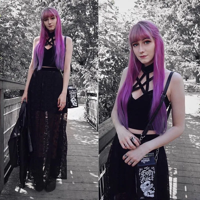InsGoth Goth Pentagram Black Camis Vintage Velvet Sexy Corset Tops Gothic Halter Backless Hollow Out Crop Tops Basic Streetwear