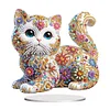 DIY Colorful Cat Special Shaped Diamond Art Desktop Decor