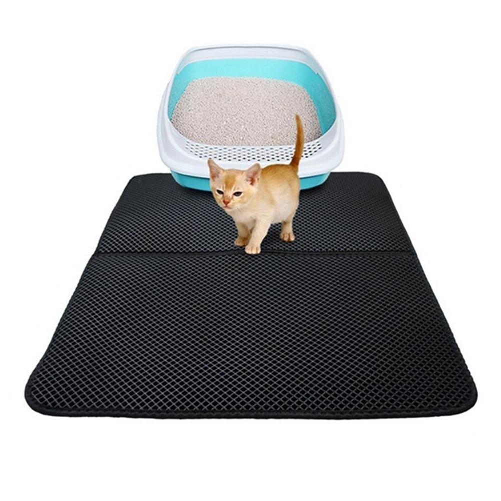 

Folding Double Side Waterproof Cat Mat Kitten Litter Pad Trash Trapper Bed, Grey, 501 Original
