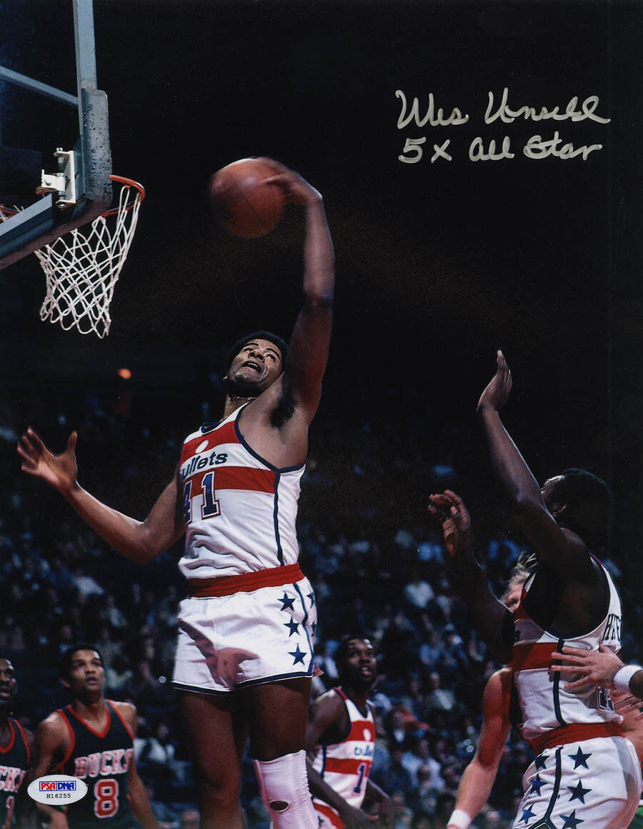 Wes Unseld SIGNED 11x14 Photo Poster painting +5 All Star Washington Bullets PSA/DNA AUTOGRAPHED