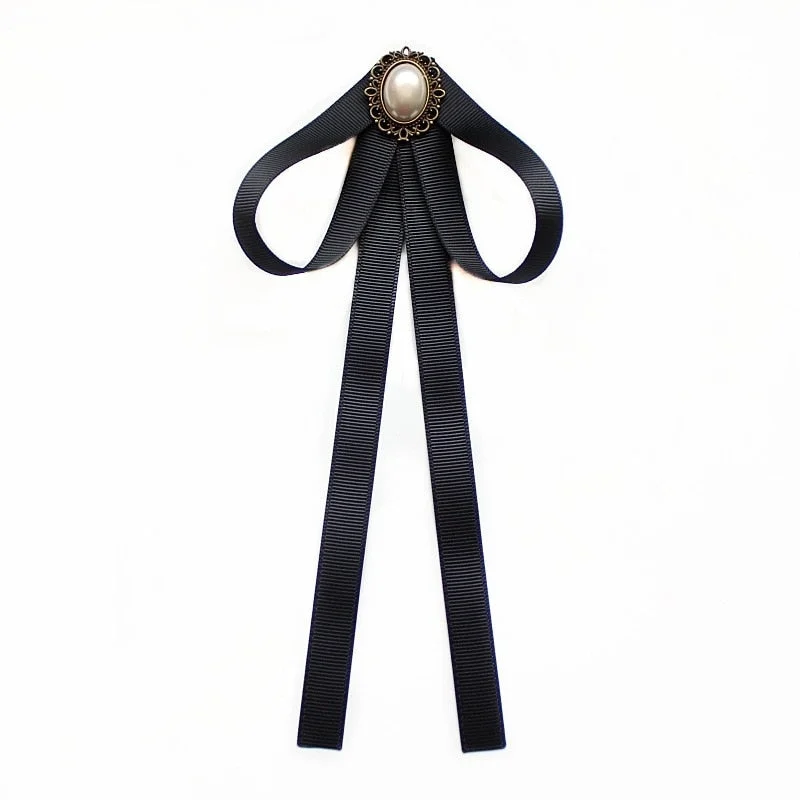 Hand-made Bow Tie Ladies Unisex Banking Stewardess Student Performs Career Korean White Shirt Black Bowtie Classic Trendy Gifts