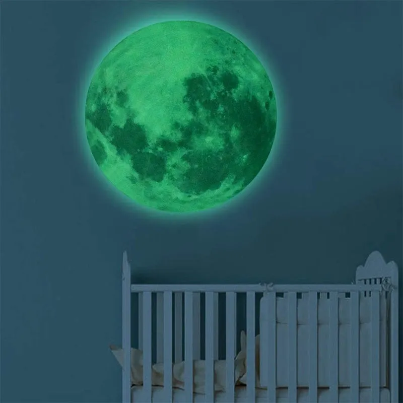 Creative 3D Luminous Moon Wall Stickers for Kids Room Living Room Baby Nursery Bedroom Decoration Home Decals Glow In The Dark