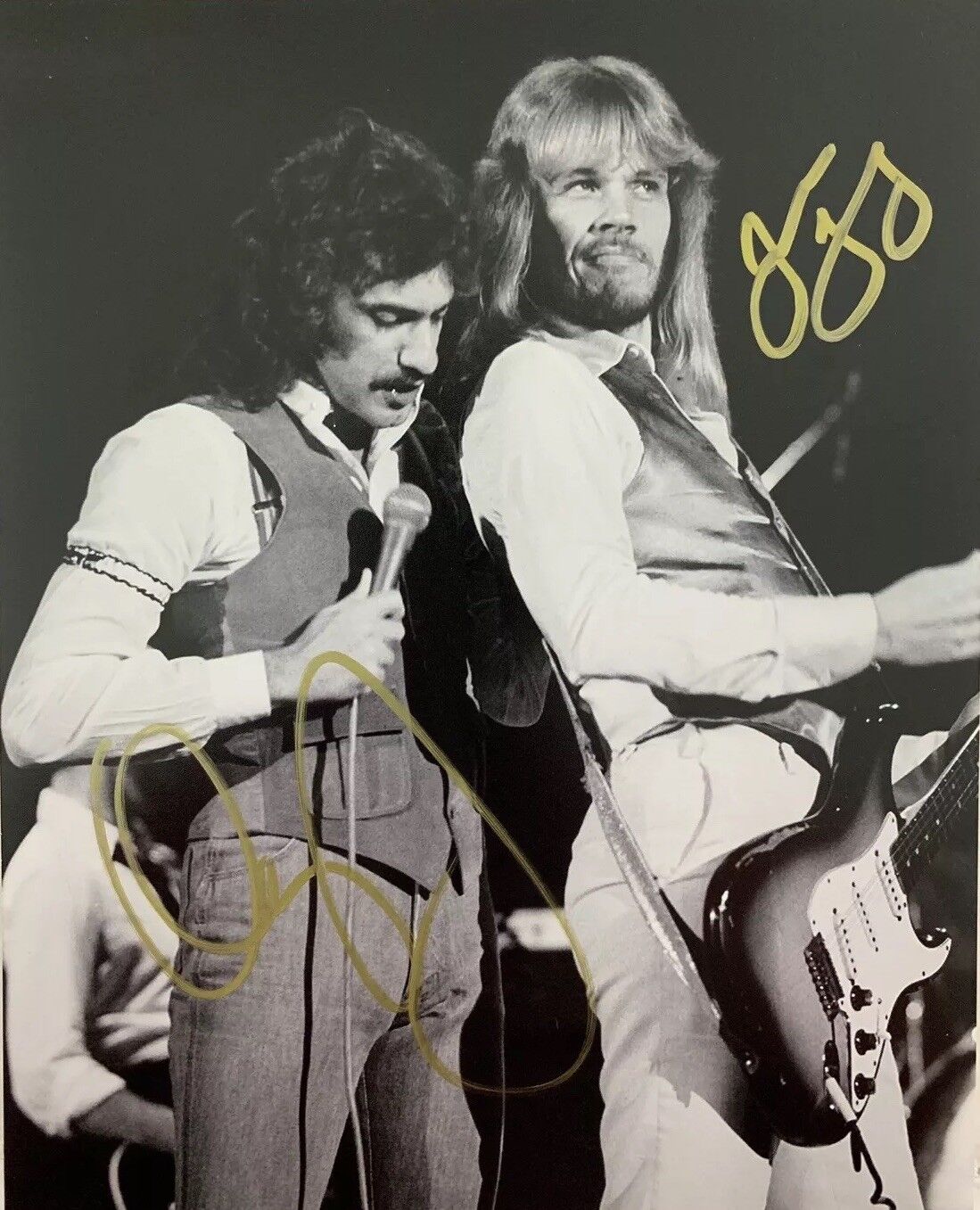 DENNIS DEYOUNG & JAMES YOUNG HAND SIGNED 8x10 Photo Poster painting STYX DUAL AUTOGRAPH RARE