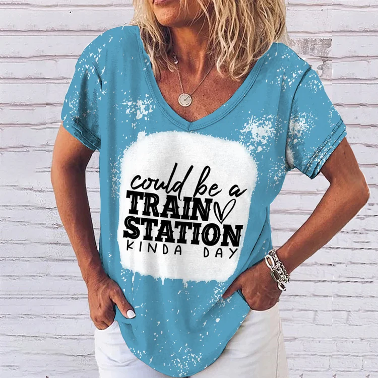 Could Be A Train Station Kinda Day Print T-Shirt