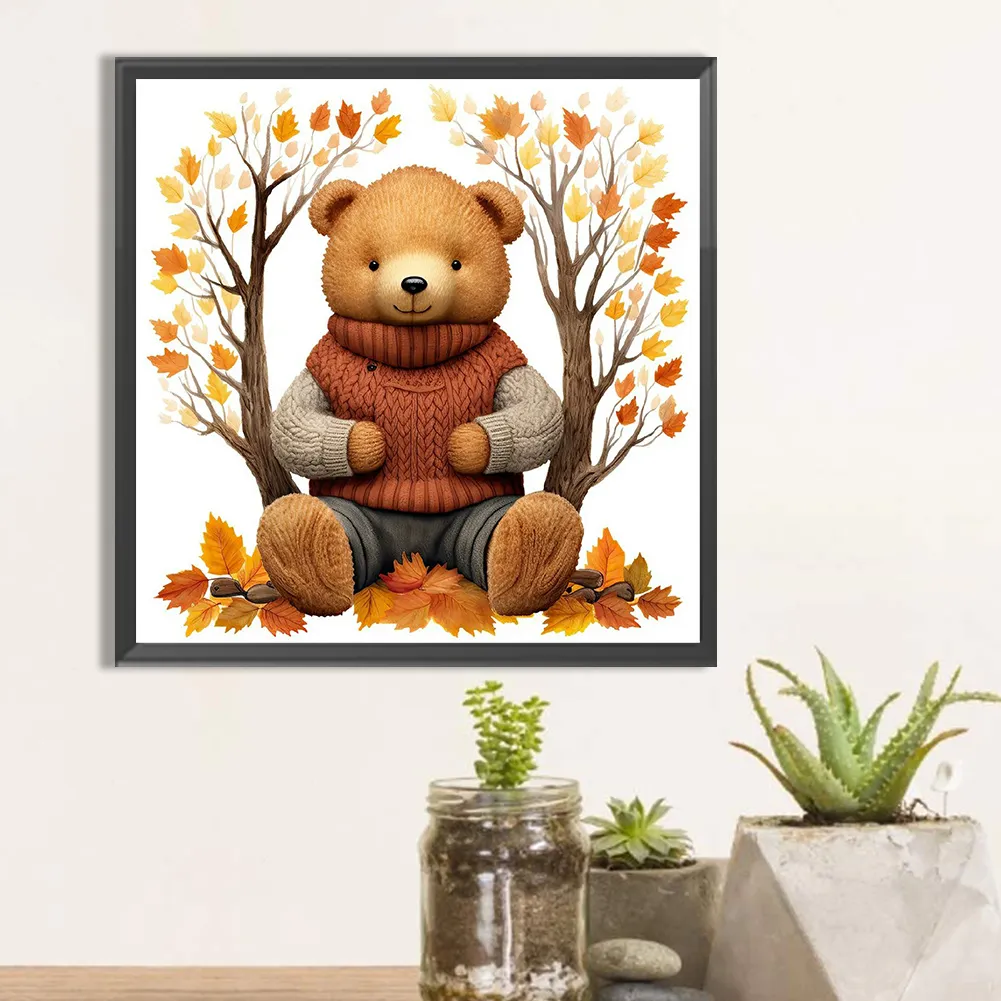 Diamond Painting - Full Round Drill - Fall Bear(Canvas|40*40cm)