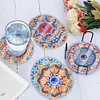 (US Local)[Upgrade]6pcs/set DIY Diamond Painting Waterproof Case Classic Mandala Coaster Gift Decor Set