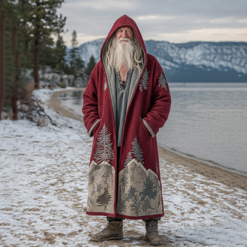 Men's Autumn Winter Christmas Pattern Hooded  Knit Cardigan elevenforest