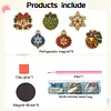 6PCS  DIY Pearl Diamond Painting Christmas Fridge Magnets, Sparkling Rhinestone Refrigerator Magnet Craft Kit for Home Decor & Gifts