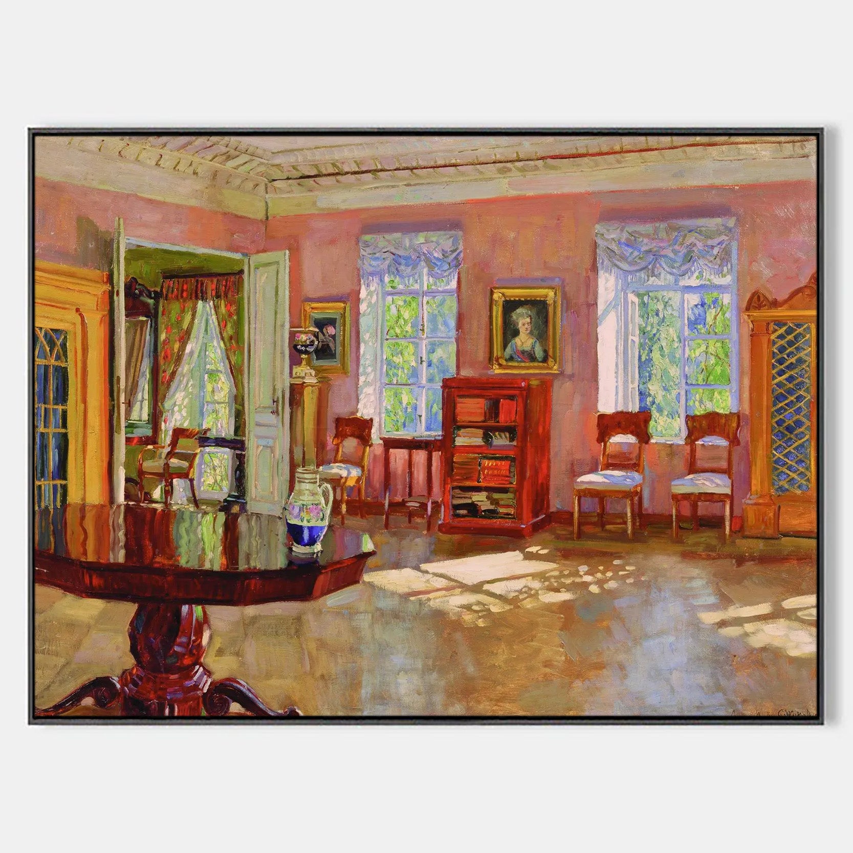 Arabelart Interior of the Library in a Manor. Painting by Stanislav Yulianovich Zhukovsky AR1071