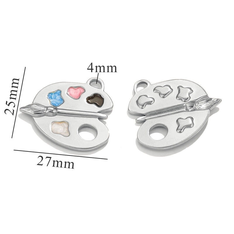 1 Piece 304 Stainless Steel Drawing Board Pendant Jewelry Accessories