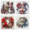 (4pcs) Christmas-18CT Stamped Cross Stitch 30*30cm(Bundle Sale)