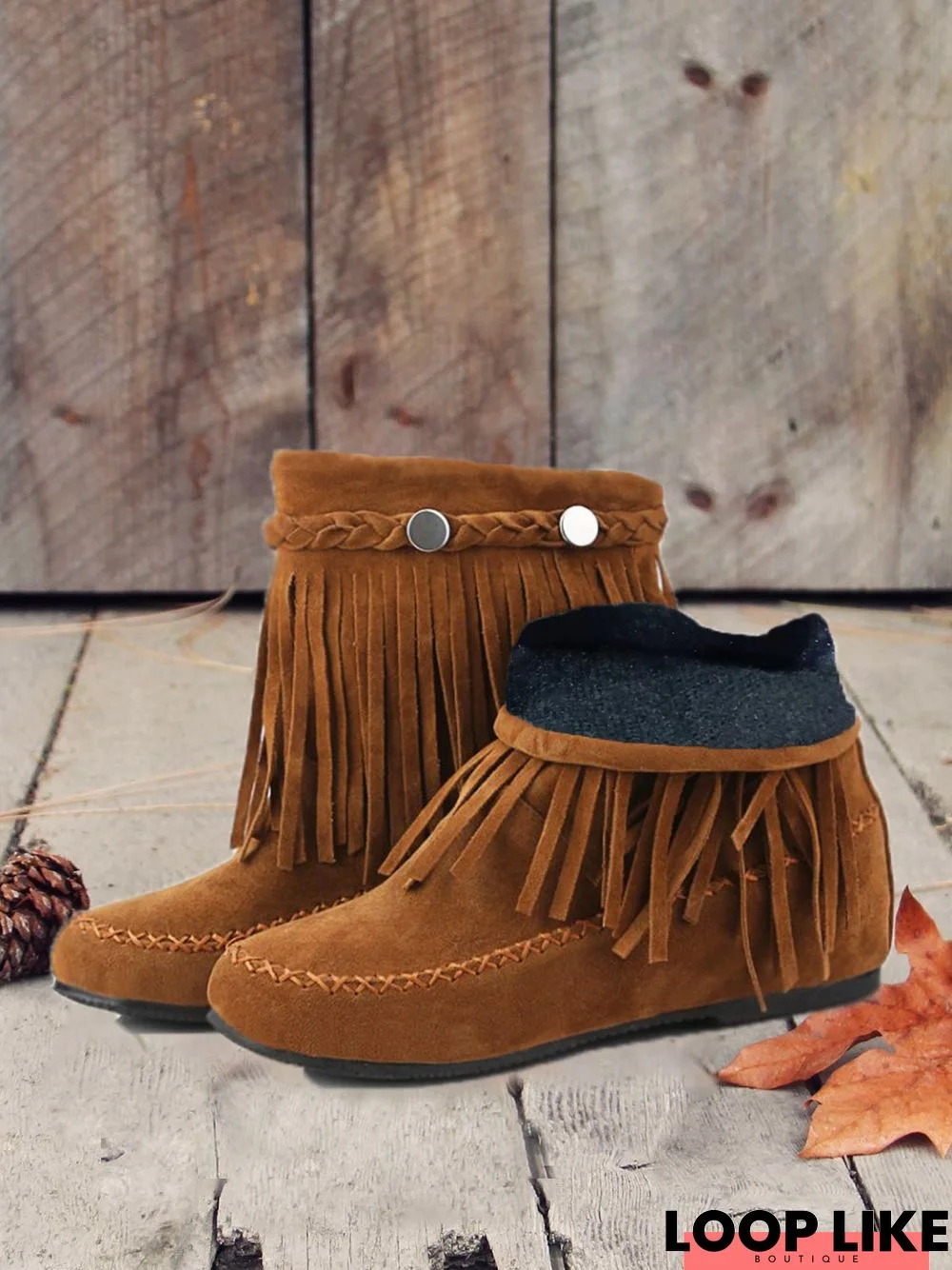 Vintage Faux Suede Moccasin Boots