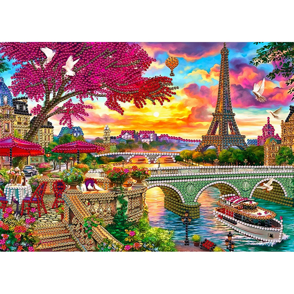 Diamond Painting - Partial Special Shaped Drill - Eiffel Tower(40*30cm)
