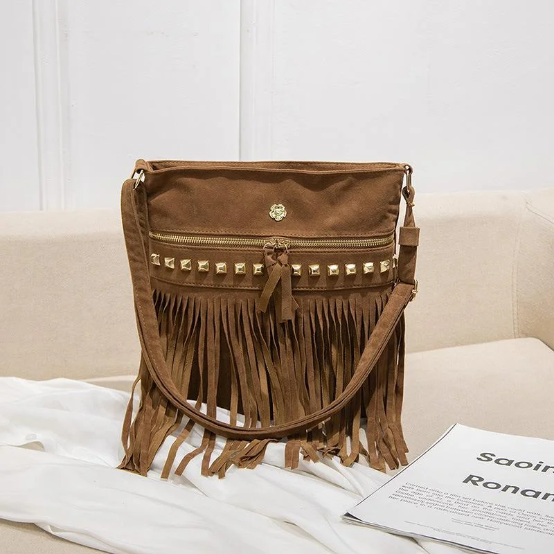Retro Tassel Bag Fashion Small Messenger Bag Casual Shopping Personalized Women's Bag Shoulder Bag