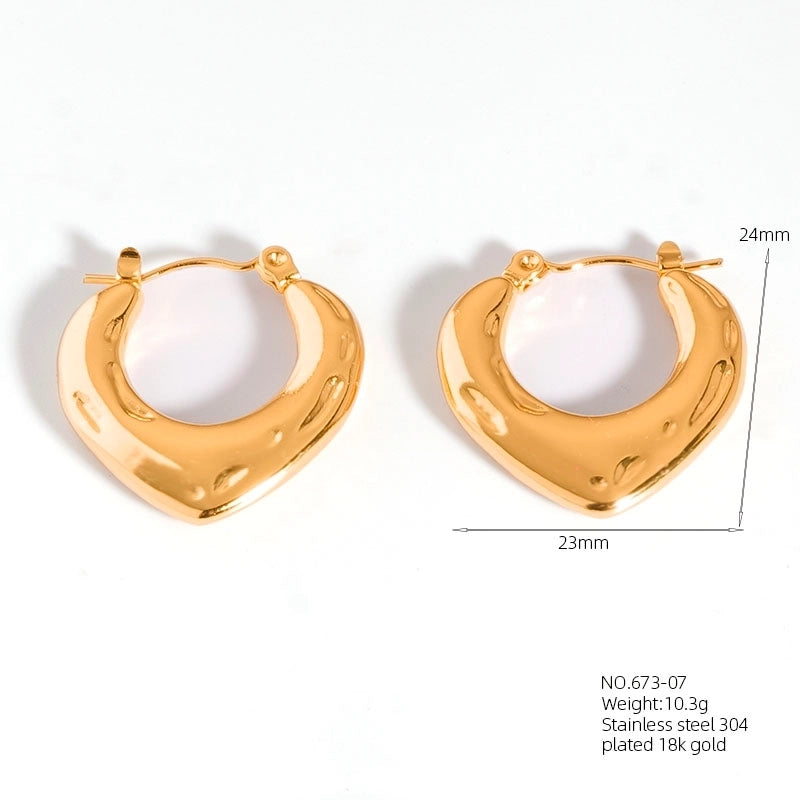 1 Pair Casual Modern Style Classic Style U Shape Geometric 304 Stainless Steel Titanium Steel 18K Gold Plated Earrings