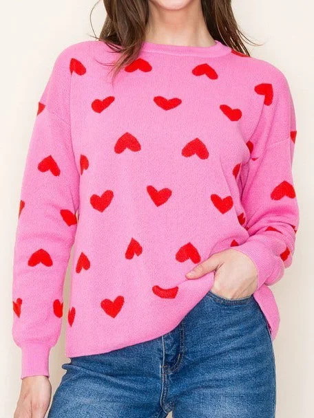 Round Neck Casual Cross My Heart Sweater