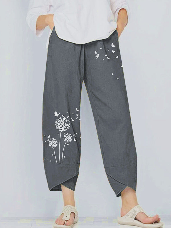 Women's Summer Casual Loose Graphic Printed Wide Leg Pants Casual Pants