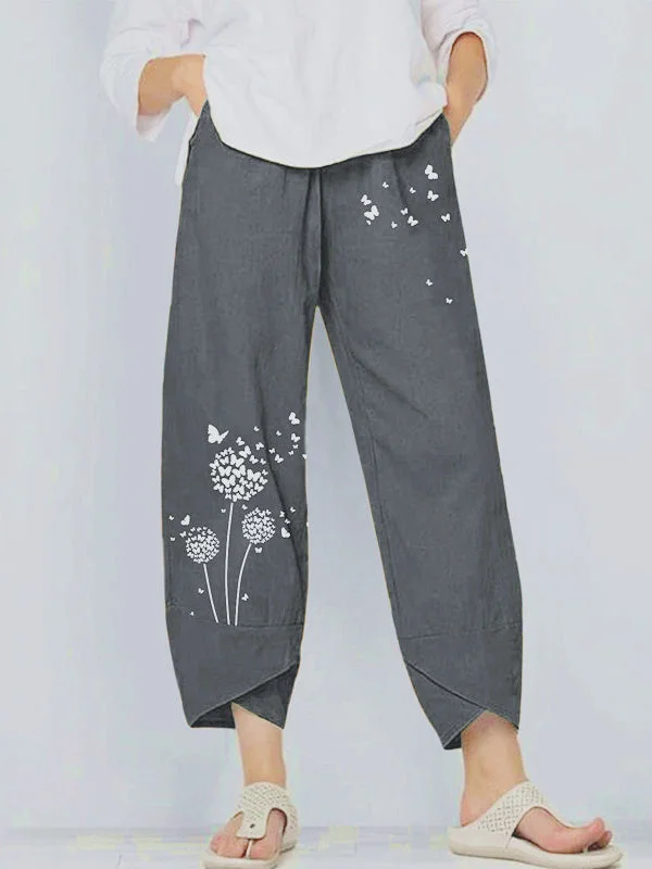 Women plus size clothing Women's Summer Casual Loose Graphic Printed Wide Leg Pants Casual Pants-Nordswear