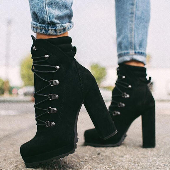Chunky Stacked Heel Booties