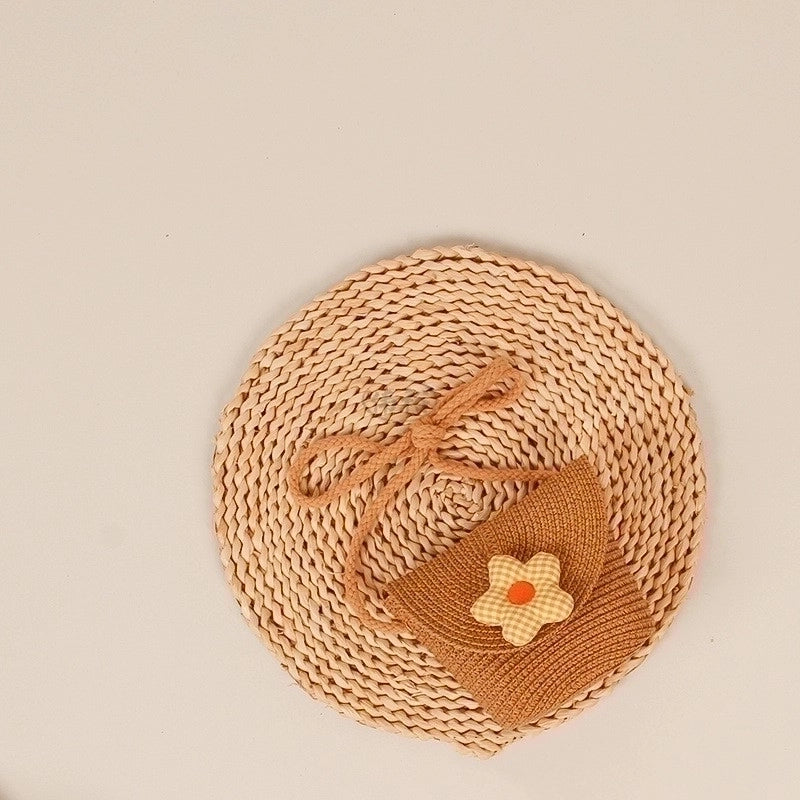 Women’s Small Straw Flower Cute Square Open Shoulder Bag